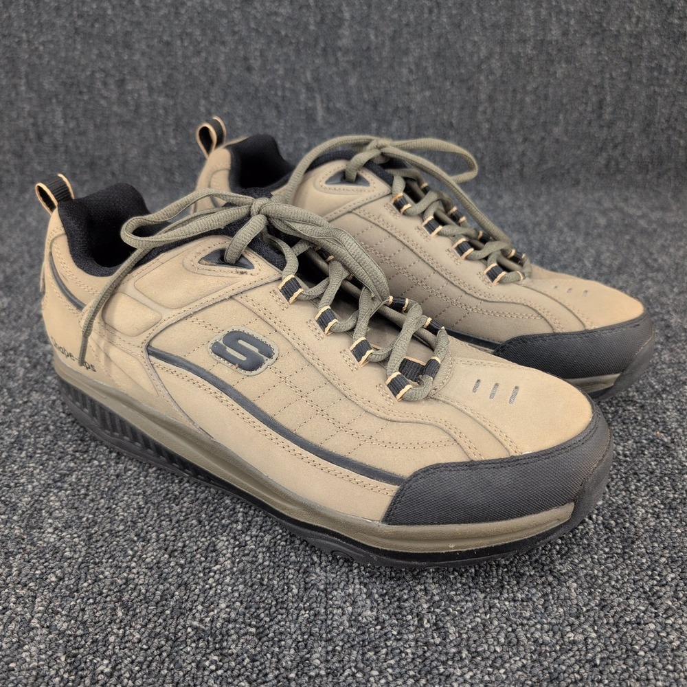 Skechers Shape-ups Sneakers Tan Pebble Leather Rocker Bottom 52000 Mens 14
